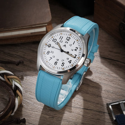 Militado FKM Rubber Watchband  Herringbone Textured  Watch Strap20mm 22mm