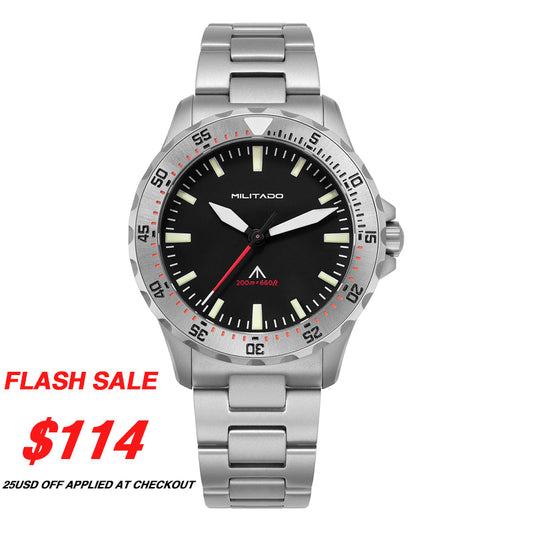 ★Hot Selling★Militado 39mm Dive Watch Sapphire Crystal Military Watch ML16