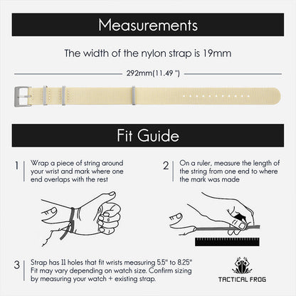 High Quality Nylon Watch Band Sandblast Buckle 19mm