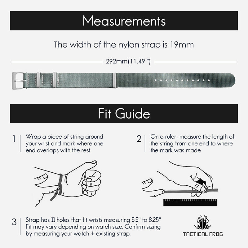 High Quality Nylon Watch Band Sandblast Buckle 19mm
