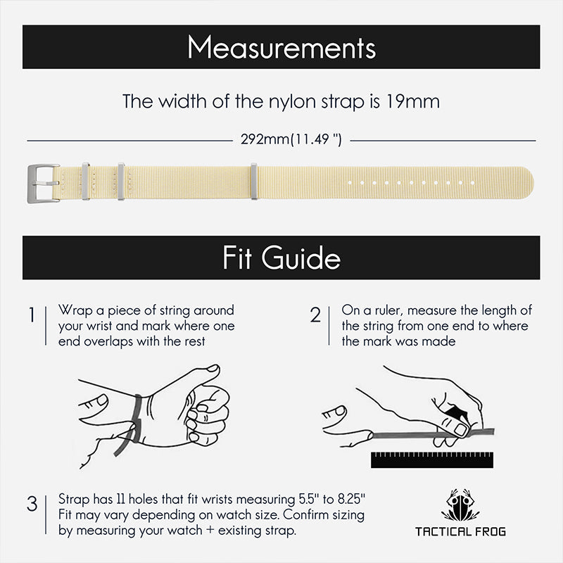 High Quality Nylon Watch Band Sandblast Buckle 19mm