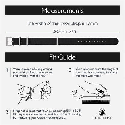 High Quality Nylon Watch Band Sandblast Buckle 19mm