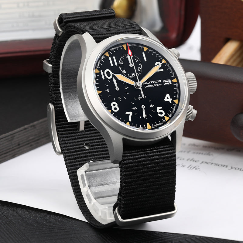 Militado 39mm Retro Chronograph Watch Military Watch ML1868