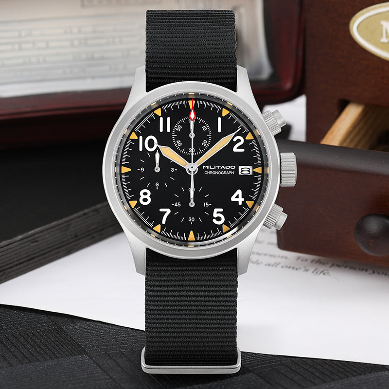 Militado 39mm Retro Chronograph Watch Military Watch ML1868