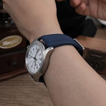 Militado FKM Rubber Watchband  Herringbone Textured  Watch Strap20mm 22mm