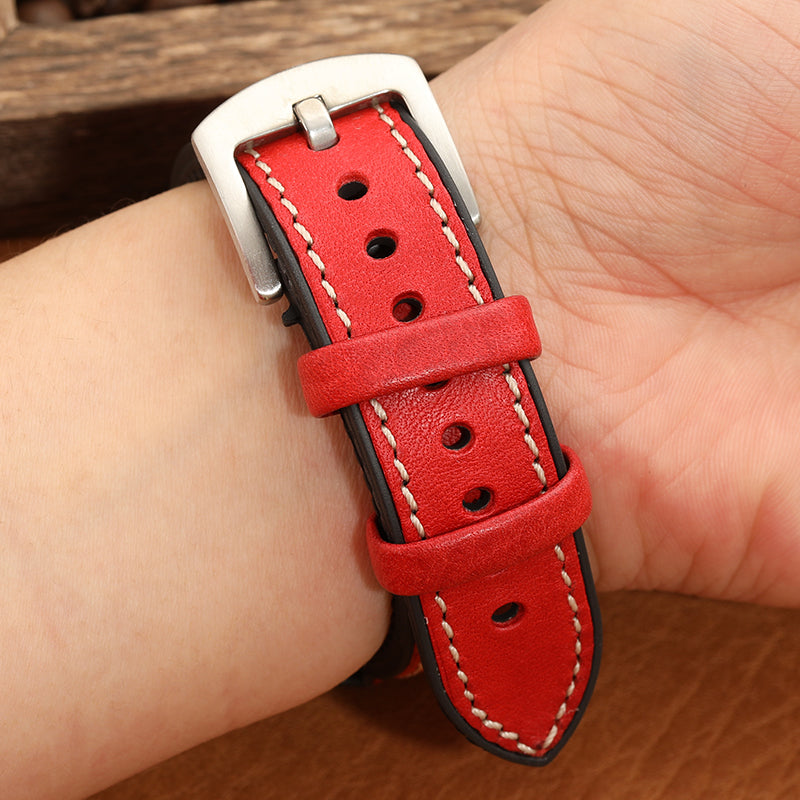 Premium Quality Leather-Fluorine Watch Bands Vintage Strap 20mm 22mm