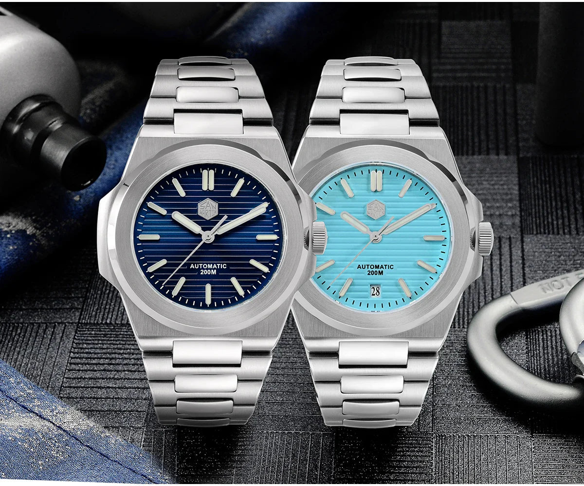 San Martin SN0076 42mm PT5000 Sw200 Automatic Dress Watch 20bar AR Sapphire BGW9 Lume