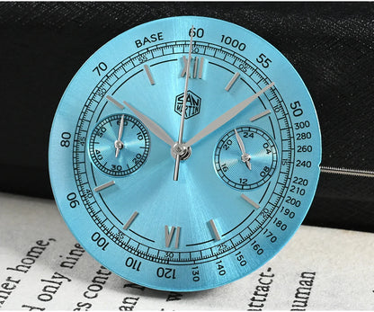 San Martin Men Quartz Watch VK64 Chronograph 38mm SN0101  Sapphire Glass Quick Release Strap 5bar