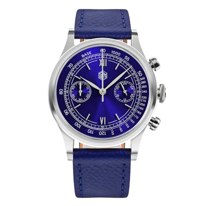 San Martin Men Quartz Watch VK64 Chronograph 38mm SN0101  Sapphire Glass Quick Release Strap 5bar