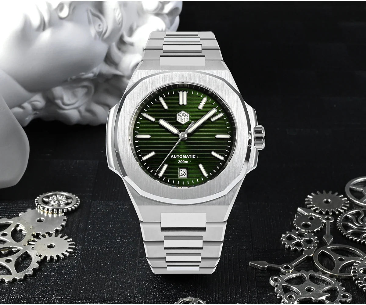 San Martin Nautilus MOD SN0075G 43mm Sw200  PT5000 Automatic AR Sapphire 20 ATM BGW-9