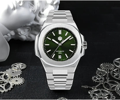 San Martin Nautilus MOD SN0075G 43mm Sw200  PT5000 Automatic AR Sapphire 20 ATM BGW-9