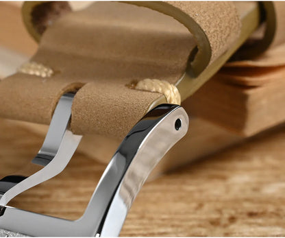 San Martin 38.5mm Men's Mechanical Watch NH35 Vintage Pilot Simple Fashion Wristwatch Baked Varnish Blue Hands 10 Bar Clock