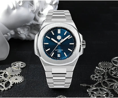 San Martin Nautilus MOD SN0075G 43mm Sw200  PT5000 Automatic AR Sapphire 20 ATM BGW-9