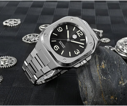 San Martin Square Watch SN0074G 40mm PT5000 Sw200  Automatic 10 Bar BGW-9 Lume