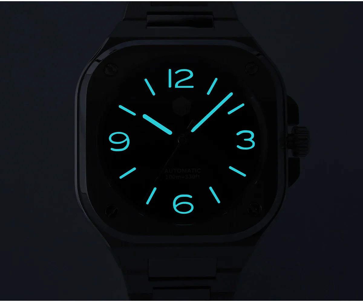 San Martin Square Watch SN0074G 40mm PT5000 Sw200  Automatic 10 Bar BGW-9 Lume