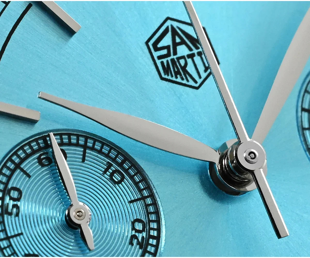 San Martin Men Quartz Watch VK64 Chronograph 38mm SN0101  Sapphire Glass Quick Release Strap 5bar