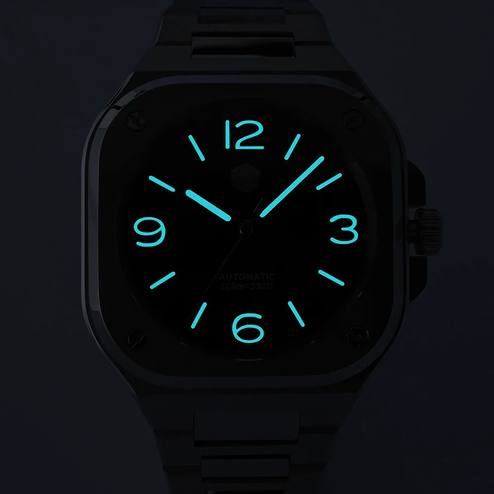 San Martin Square Watch SN0074G 40mm PT5000 Sw200  Automatic 10 Bar BGW-9 Lume