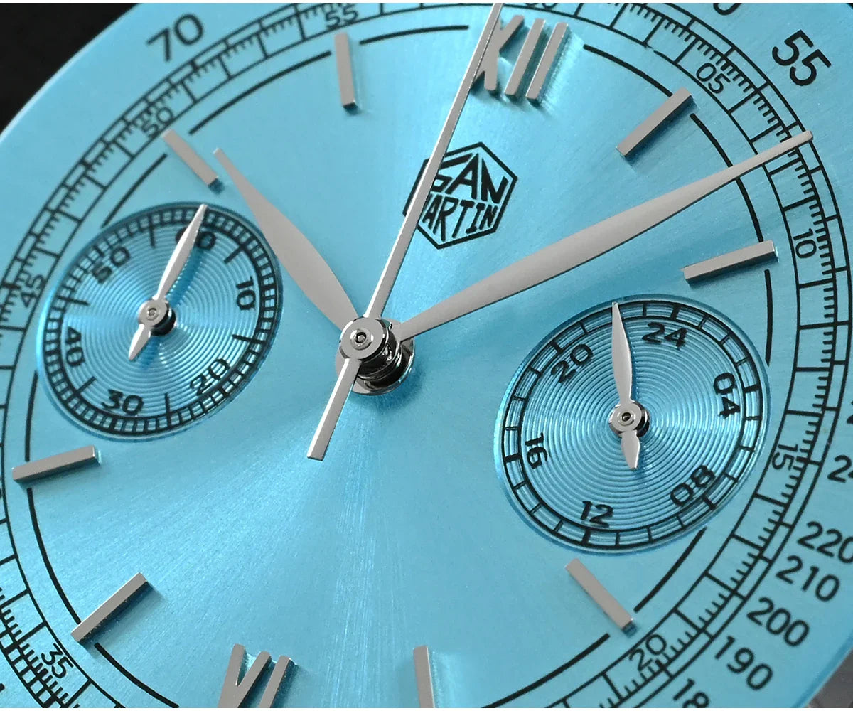 San Martin Men Quartz Watch VK64 Chronograph 38mm SN0101  Sapphire Glass Quick Release Strap 5bar