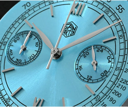 San Martin Men Quartz Watch VK64 Chronograph 38mm SN0101  Sapphire Glass Quick Release Strap 5bar