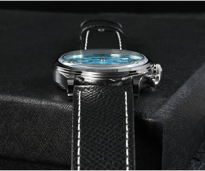 San Martin Men Quartz Watch VK64 Chronograph 38mm SN0101  Sapphire Glass Quick Release Strap 5bar