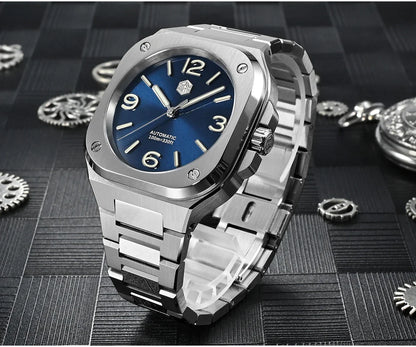 San Martin Square Watch SN0074G 40mm PT5000 Sw200  Automatic 10 Bar BGW-9 Lume