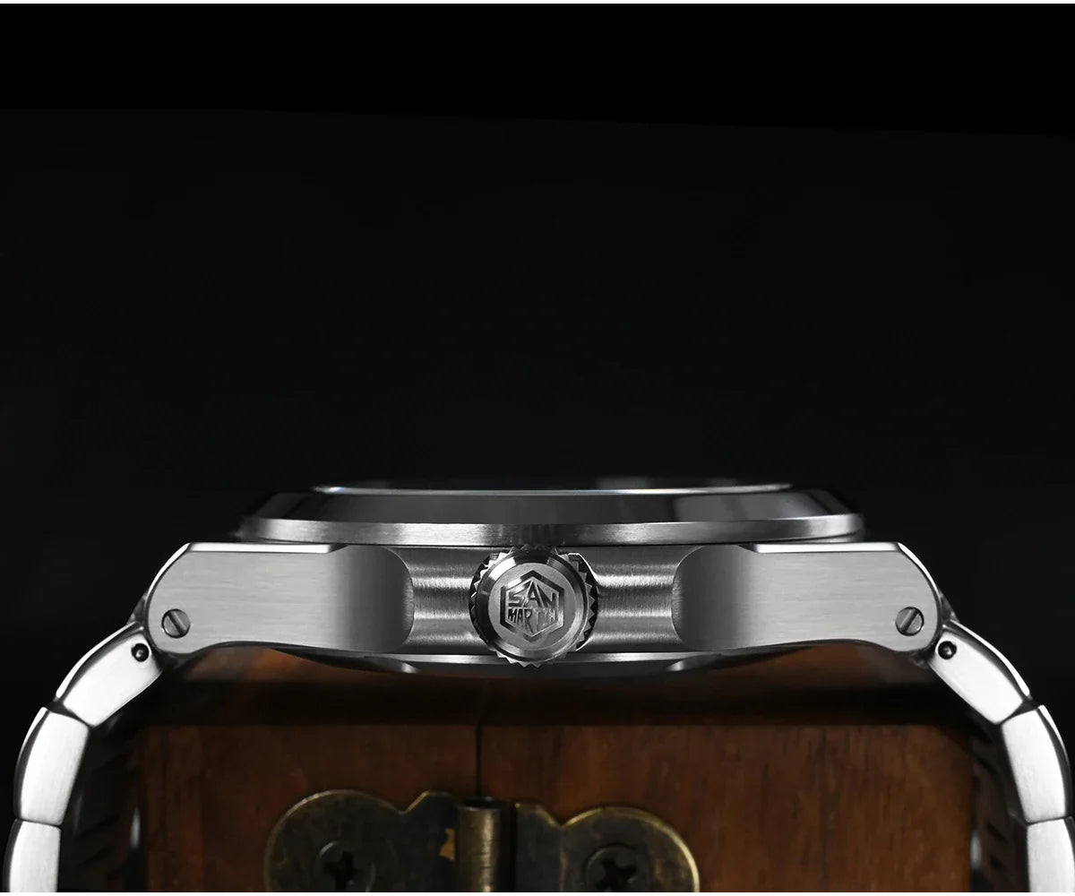 San Martin SN0076 42mm PT5000 Sw200 Automatic Dress Watch 20bar AR Sapphire BGW9 Lume