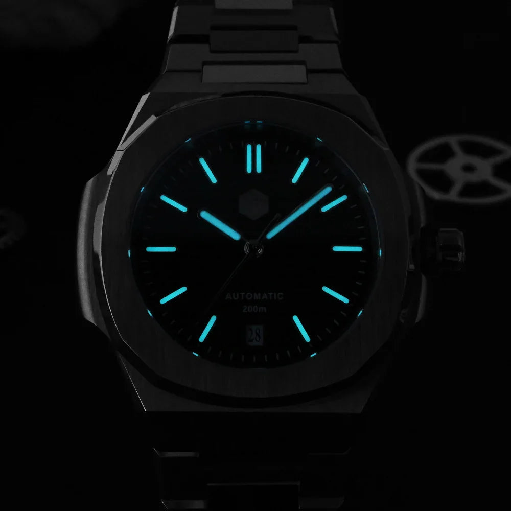 San Martin Nautilus MOD SN0075G 43mm Sw200  PT5000 Automatic AR Sapphire 20 ATM BGW-9