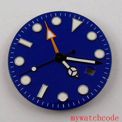 Watch Dial And Hands Set Fit Mingzhu 3804 Automatic Movement With Date Window Luminous Marks Wristwatch Parts