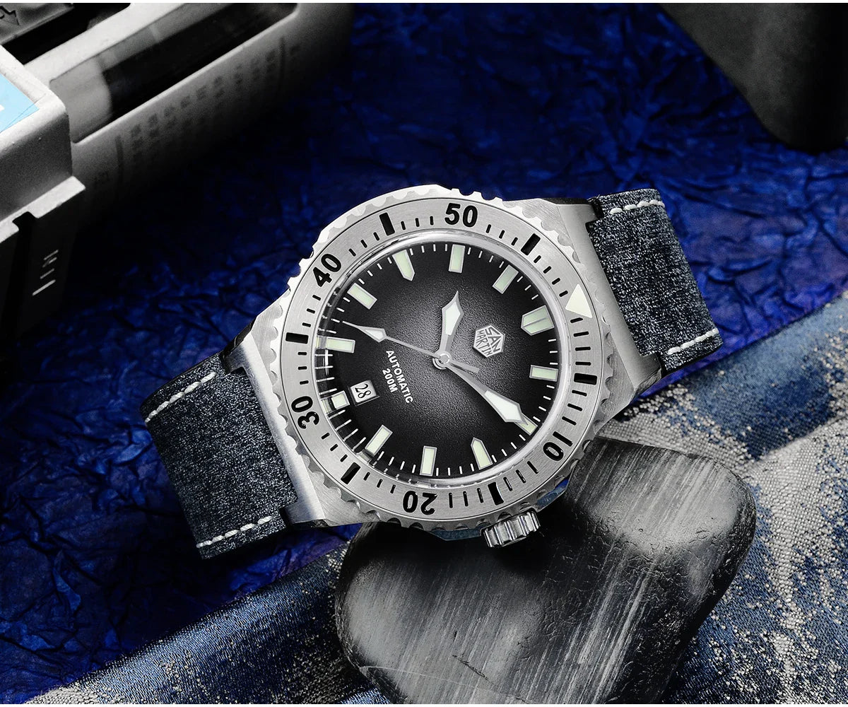 San Martin Diver SN0055G 42mm PT5000 SW200 Automatic Watch AR Sapphire 20Bar BGW-9 Lume