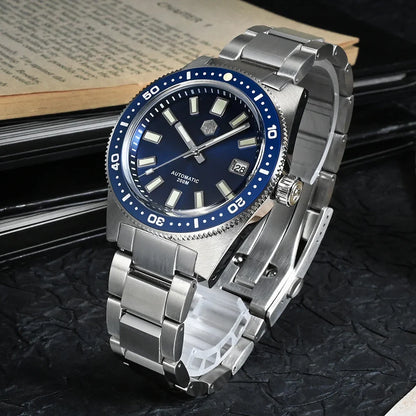 San Martin 62mas V4 Diver SN0007G 41mm NH35 Automatic AR Sapphire  Date Window 20bar c3 Luminous