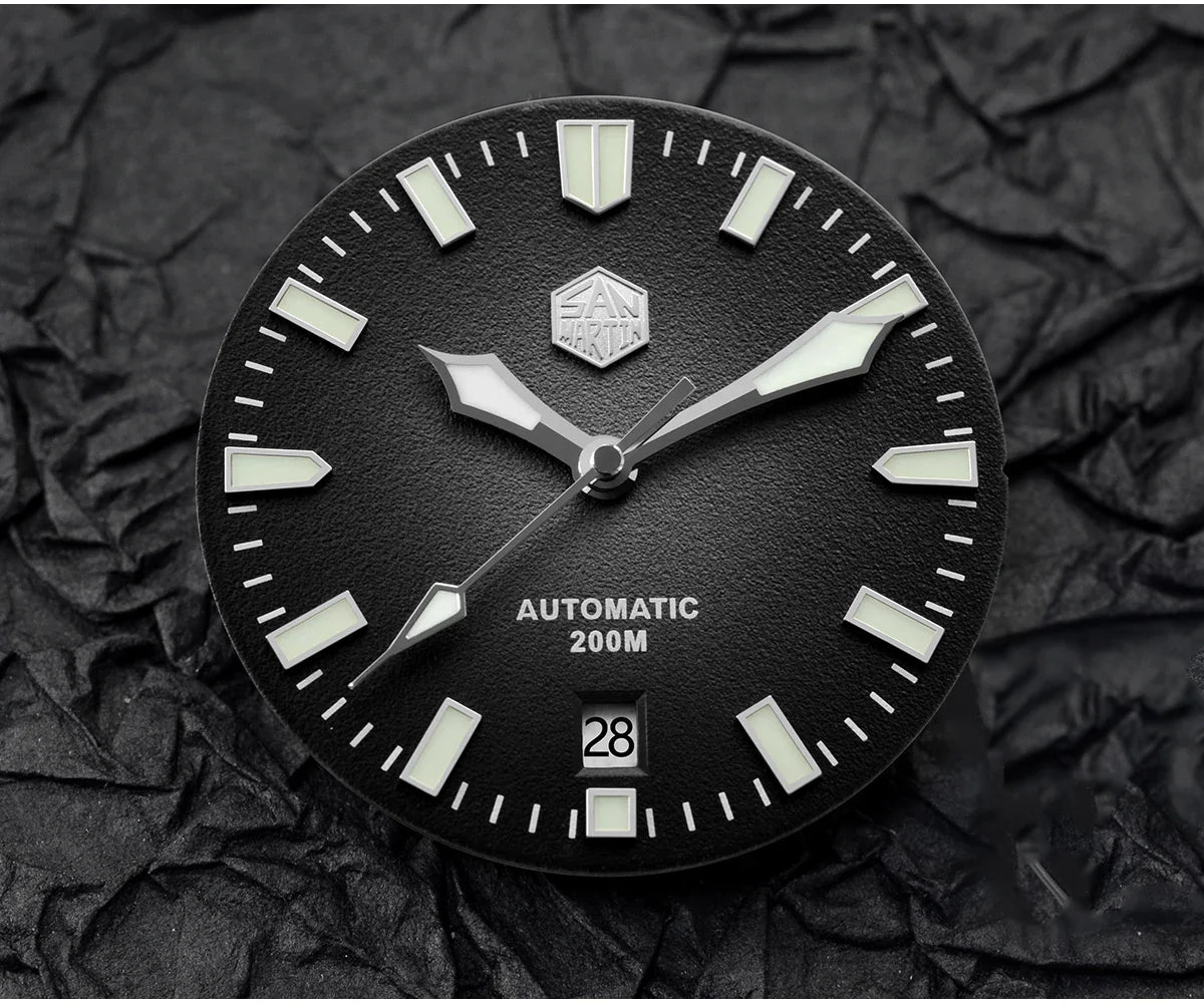 San Martin Diver SN0055G 42mm PT5000 SW200 Automatic Watch AR Sapphire 20Bar BGW-9 Lume
