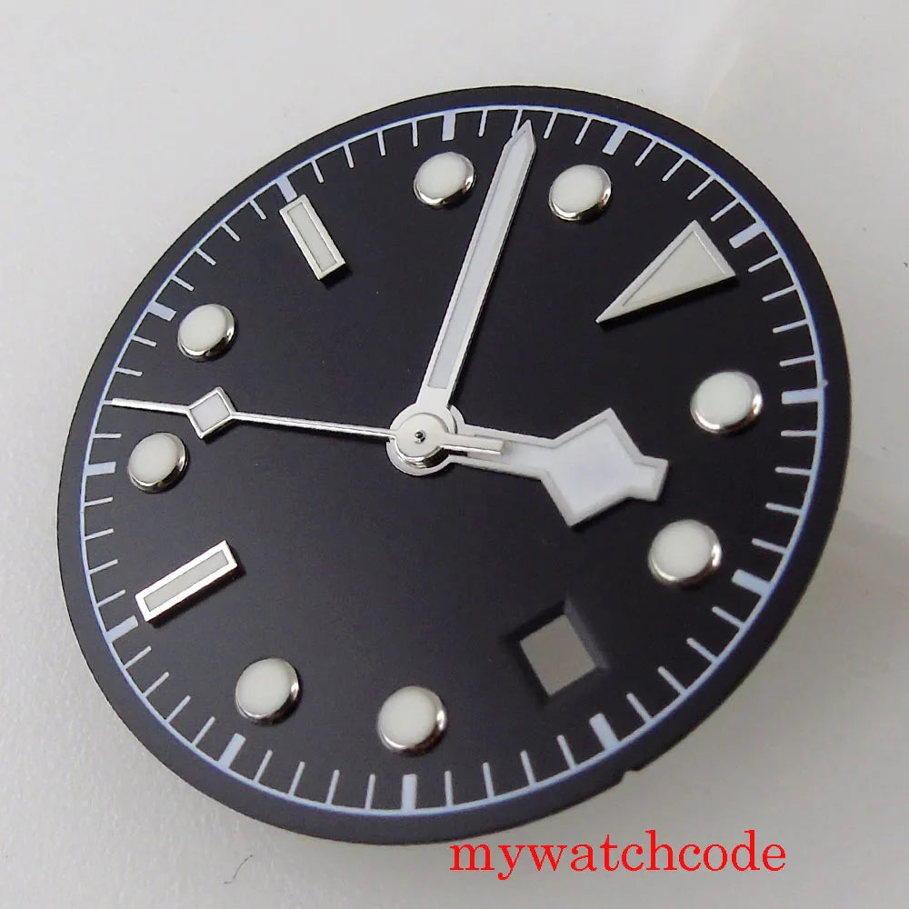 30.5mm Black Blue Green Watch Dial For NH35A MIYOTA 8215 821A 8205 Mingzhu 2813 Movement With Date Window Wristwatch Replacement