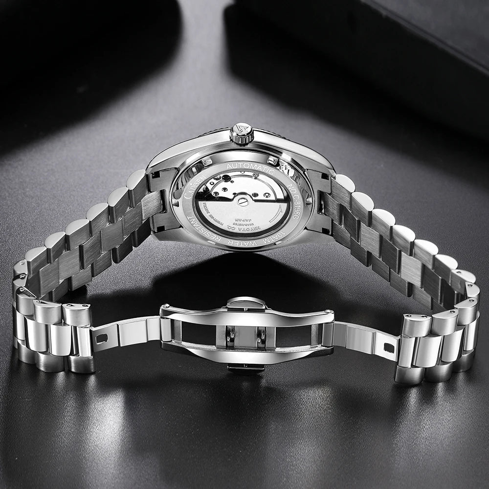 Cadisen C8198 DateJust Olive Green Palm Motif 10bar Dress Sapphire 40MM Miyota 8215 Movt