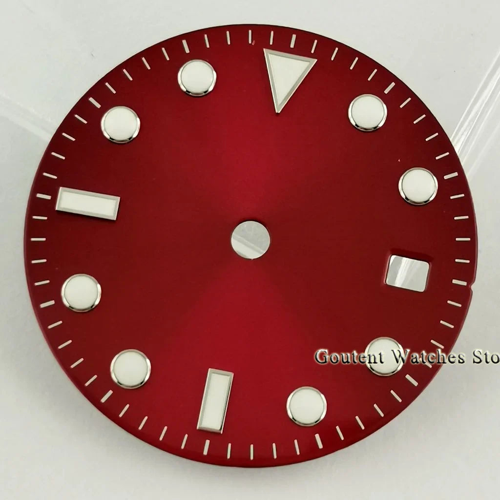 28.5mm Watch Dial Red Snowflake Watch Hands Sterile Dial Fit NH35 ETA2824 2836 Miyota 8215 821A,DG2813 3804 Movement PT5000 Sw200