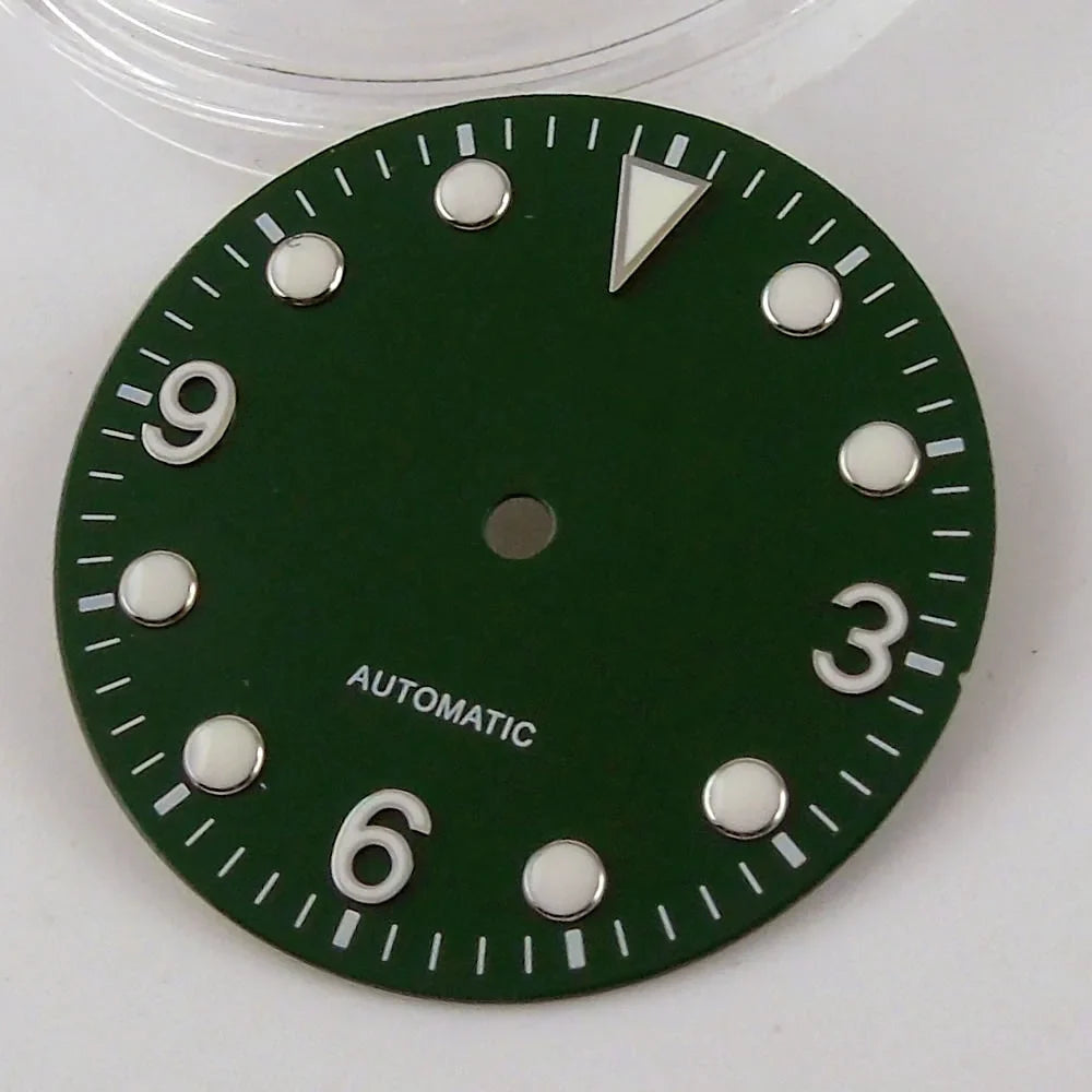 29.2mm Black/Green/Blue Watch Dial Luminous Marks Fit NH35A MH35 Automatic Movement Wristwatch Accessories