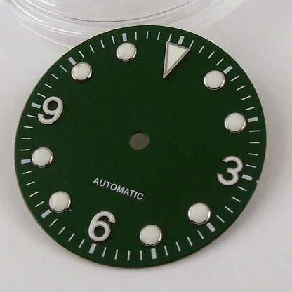 29.2mm Black/Green/Blue Watch Dial Luminous Marks Fit NH35A MH35 Automatic Movement Wristwatch Accessories