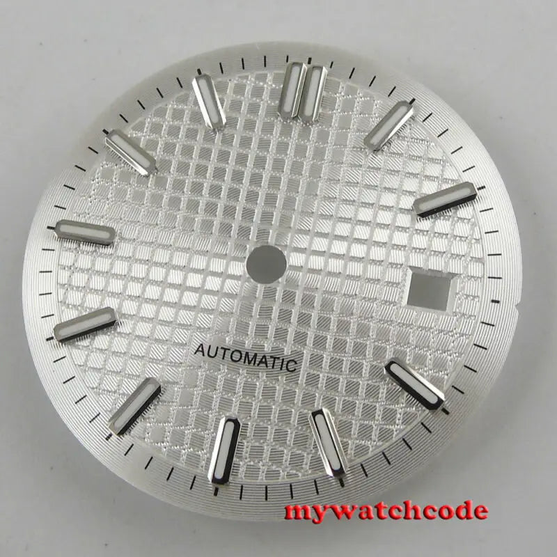 31mm Sterile Grid Black Watch Dial fit E TA 2824 2836 DG mingzhu 2813 8215 821a 8205 movement Replacement Parts