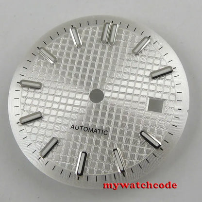 31mm Sterile Grid Black Watch Dial fit E TA 2824 2836 DG mingzhu 2813 8215 821a 8205 movement Replacement Parts
