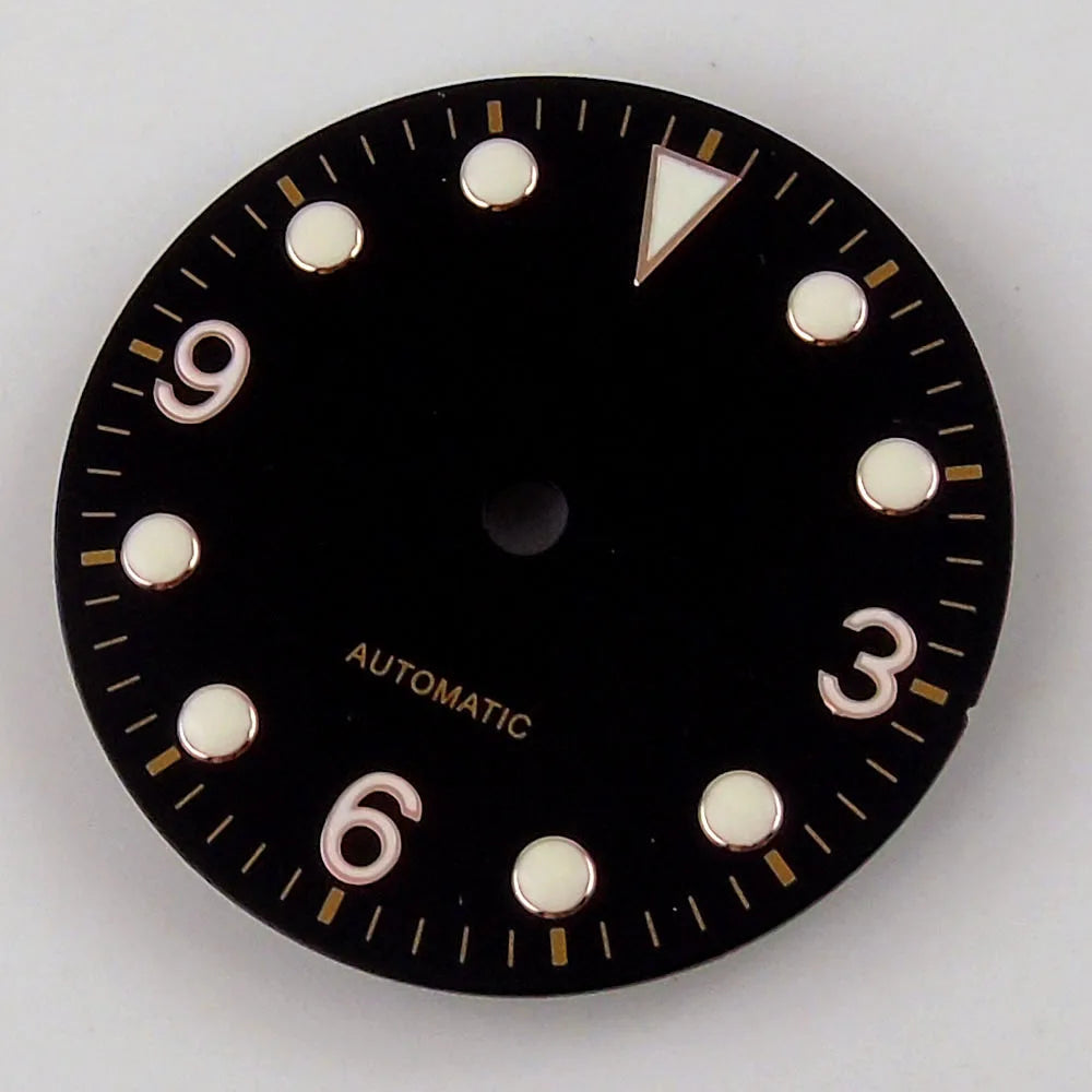 29.2mm Black/Green/Blue Watch Dial Luminous Marks Fit NH35A MH35 Automatic Movement Wristwatch Accessories