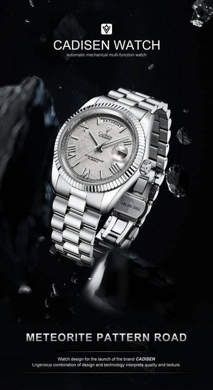 CADISEN C8185 DD40 Day-Date Watch Meteorite Dial  MIYOTA 8285 40MM Sapphire 10Bar