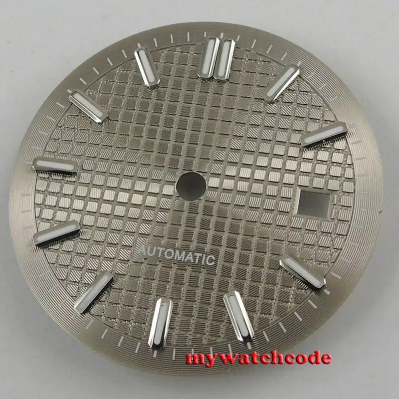 31mm Sterile Grid Black Watch Dial fit E TA 2824 2836 DG mingzhu 2813 8215 821a 8205 movement Replacement Parts