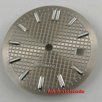 31mm Sterile Grid Black Watch Dial fit E TA 2824 2836 DG mingzhu 2813 8215 821a 8205 movement Replacement Parts