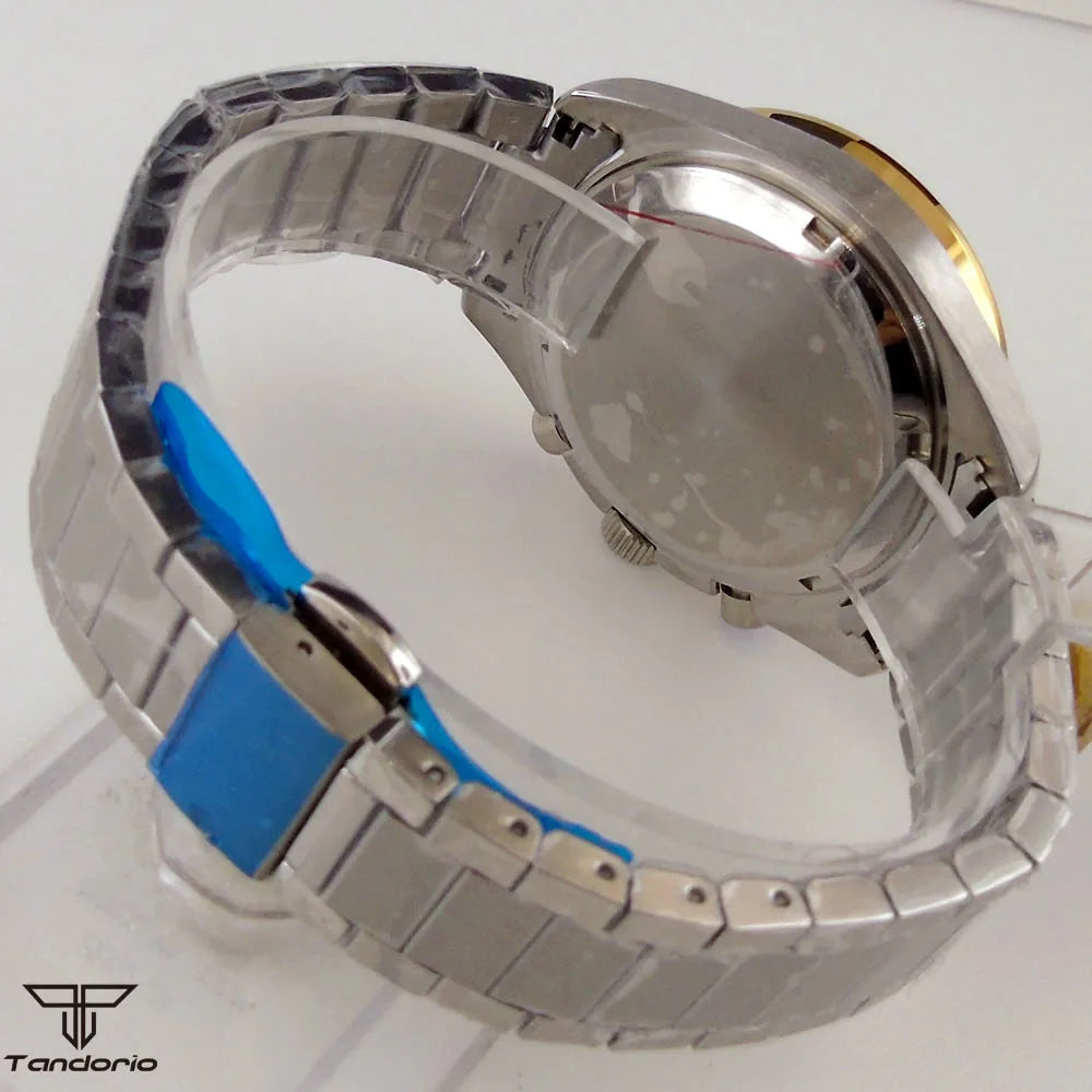 Tandorio 40mm Speed master Automatic  NN3836 Movement Chronograph Date Week Hardlex 5Bar