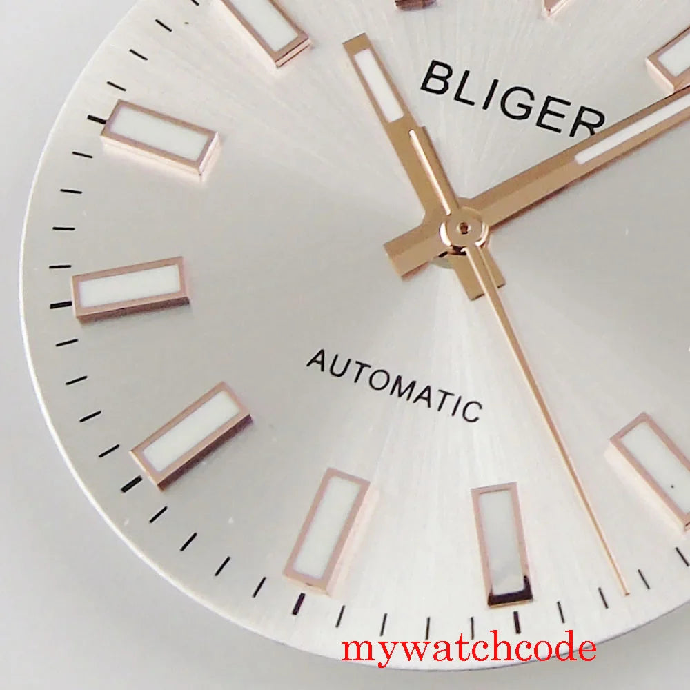 29mm stainless steel  silver color sterile men watch dial with date window watch hand fit miyota 8215 movement