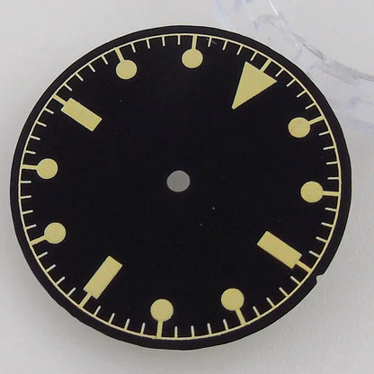 For NH35 NH36 MIYOTA 82 Series ETA 2836 2824 Automatic Movement 29MM California Black Super Luminous Watch Dial Face Hands Set