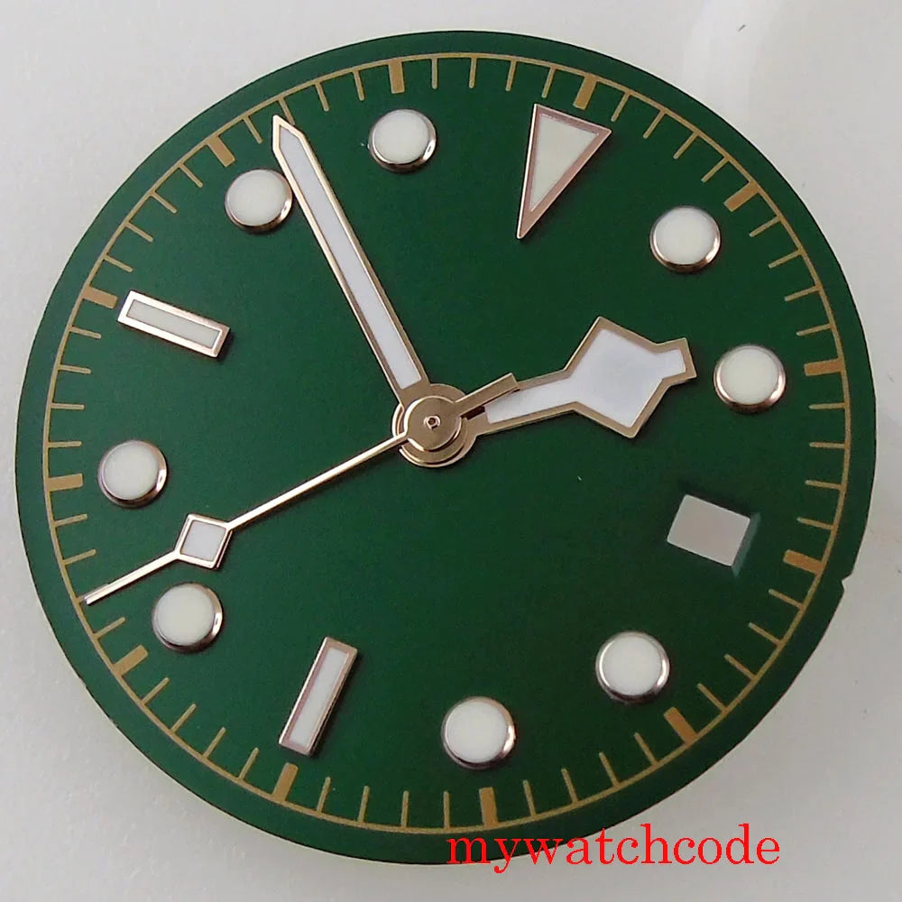 30.5mm Black Blue Green Watch Dial For NH35A MIYOTA 8215 821A 8205 Mingzhu 2813 Movement With Date Window Wristwatch Replacement