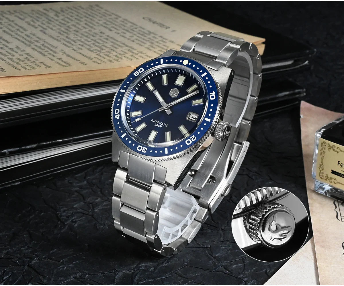 San Martin 62mas V4 Diver SN0007G 41mm NH35 Automatic AR Sapphire  Date Window 20bar c3 Luminous