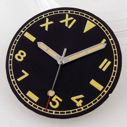 For NH35 NH36 MIYOTA 82 Series ETA 2836 2824 Automatic Movement 29MM California Black Super Luminous Watch Dial Face Hands Set