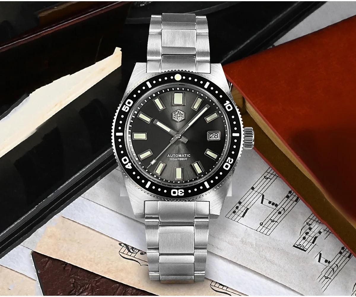 San Martin 62mas V4 Diver SN0007G 41mm NH35 Automatic AR Sapphire  Date Window 20bar c3 Luminous