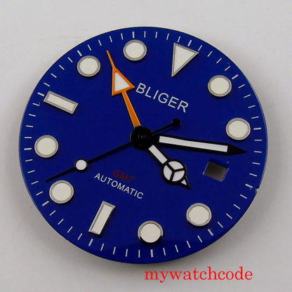 Watch Dial And Hands Set Fit Mingzhu 3804 Automatic Movement With Date Window Luminous Marks Wristwatch Parts